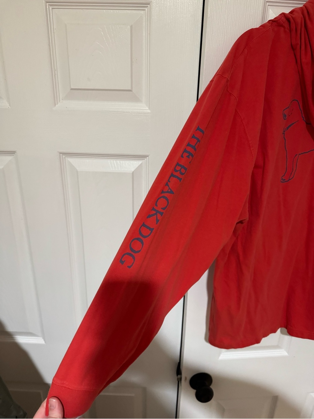 The Black Dog Red Hoodie with White Drawstrings - Picture 10 of 14